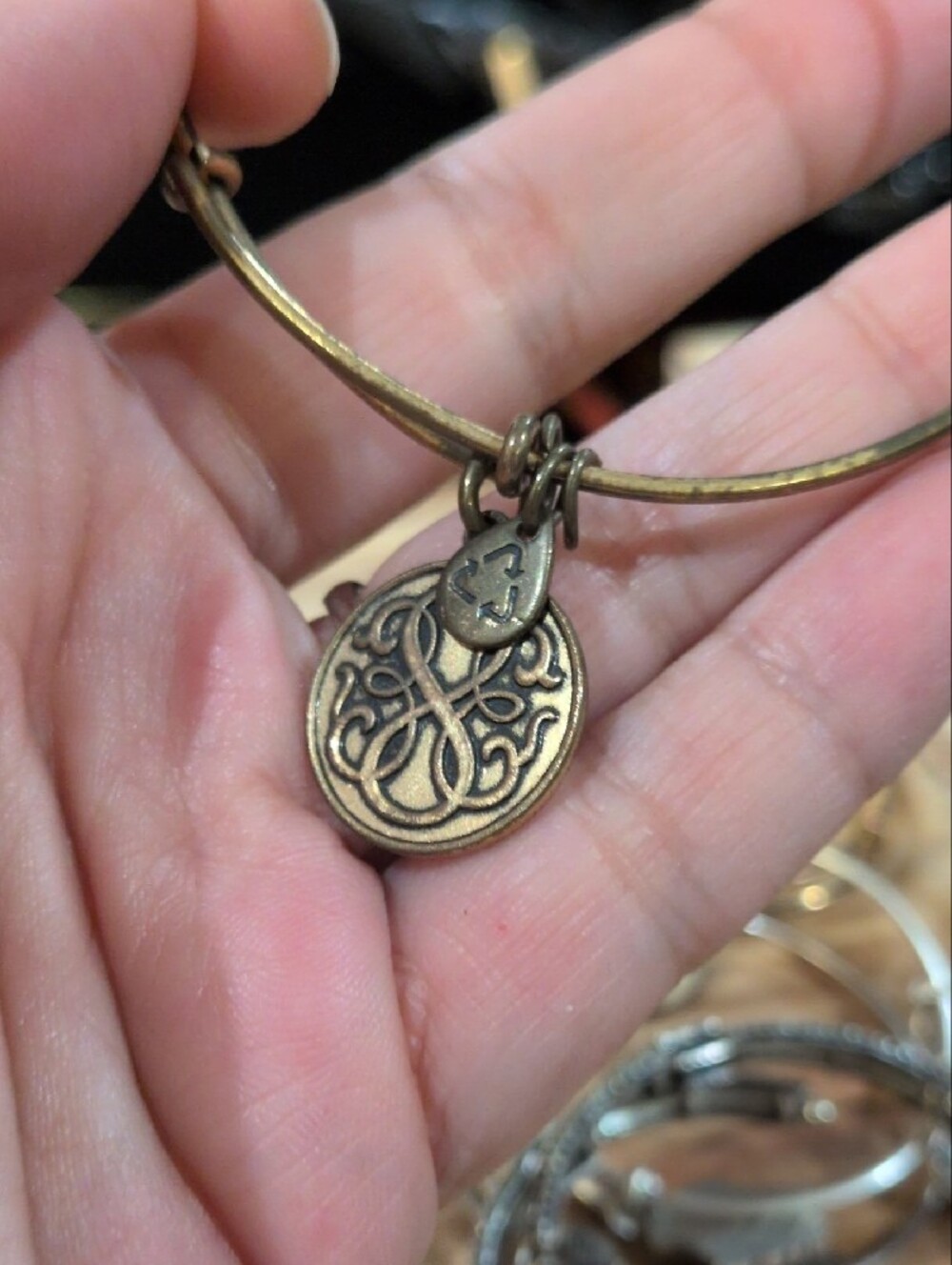 Alex and‎ Ani Path of Life Charm Bangle Bracelet - Rafaelian Gold Finish - Picture 3 of 5